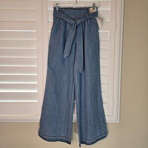 Happily Grey Paperbag Wide Leg Jeans Size Small Lightweight Pants High Rise NWT